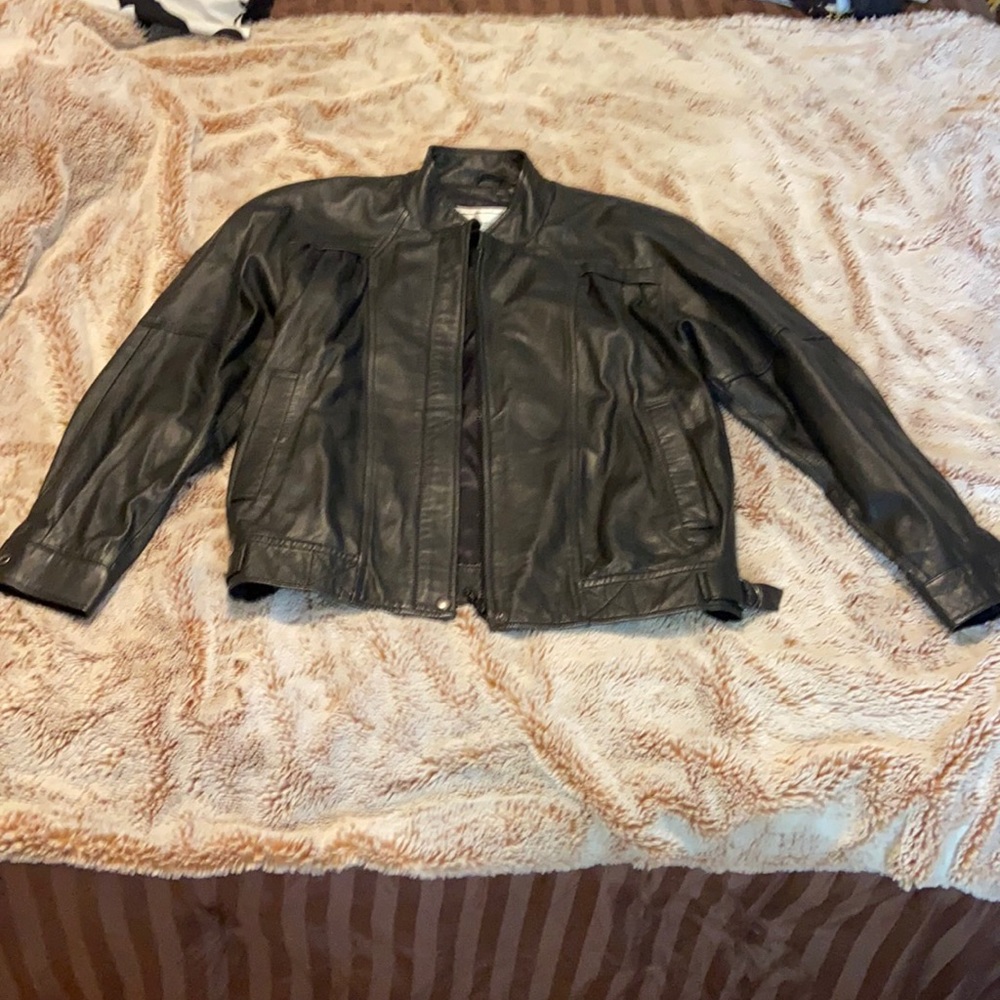 Vintage black leather jacket